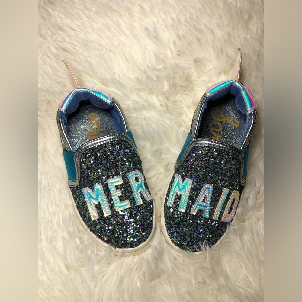 Sam Edelman Mermaid Glitter Kids Shoes size 6 NWOT - Picture 3 of 16